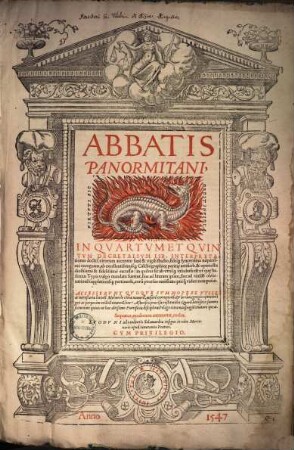 Abbatis Panormitani in quartum & quintum decret. lib. interpretationes