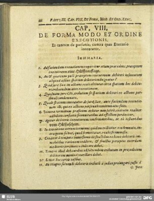 Cap. VIII. De Forma Modo Et Ordine Executionis