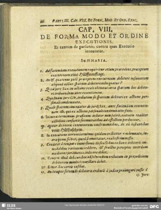 Cap. VIII. De Forma Modo Et Ordine Executionis