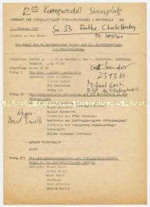 Programm eines Vietnam-Kongresses mit handschriftlichen Notizen