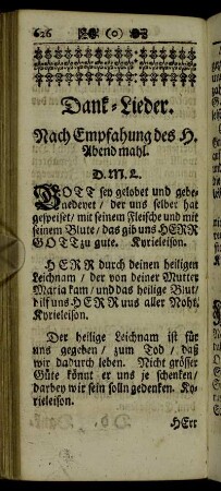 Danck-Lieder.