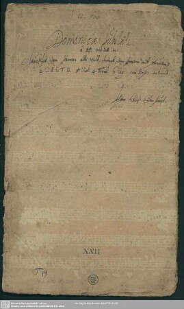 Jauchzet dem Herrn alle Welt - Mus.1812-E-500 : V (6), Coro, orch, bc