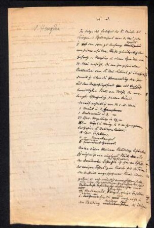 Schriftstück mit mehreren Nachrichten von Ferdinand Krauss