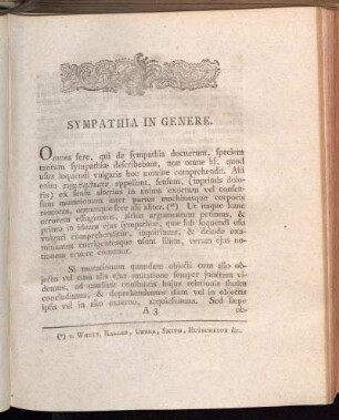 Sympathia In Genere.
