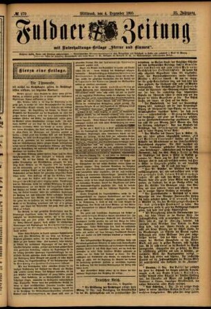 Erste Ausgabe vom Mittwoch, den 04. Dezember 1895.
