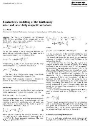 Conductivity modellling of the Earth using solar and lunar daily magneitic variations