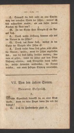VII. Von den äußern Sinnen