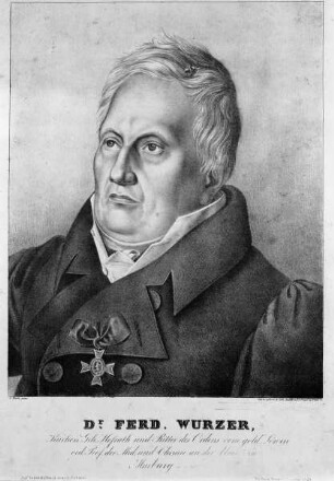 Bildnis Ferdinand Wurzer (1765-1844), 1805-1864 Professor der Medizin und Chemie in Marburg