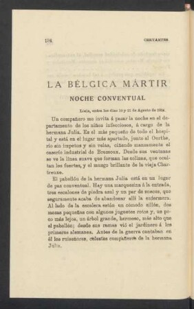 La Bélgica mártir : Noche conventual