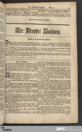 Der Prophet Zacharia.