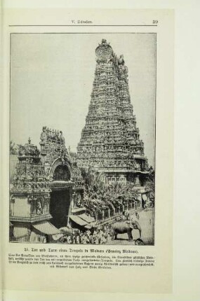 Tor und Turm eines Tempels in Madura (Provinz Madras)