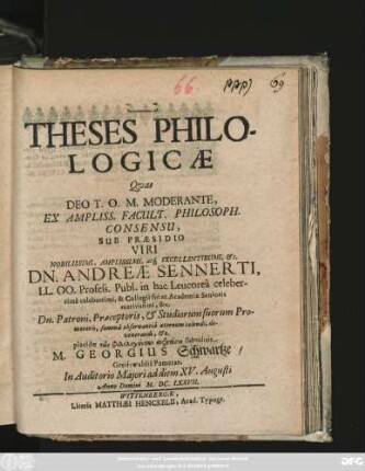 Theses Philologicae