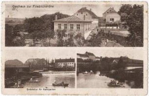 Görlitz-Weinhübel (bis 1936 Leschwitz). Ehem. Tuchfabrik, frühere Mühle rechts der Neißebrücke, Postkarte