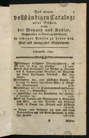 1-105, Ostermesse, 1793.