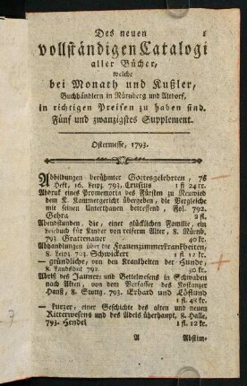 1-105, Ostermesse, 1793.