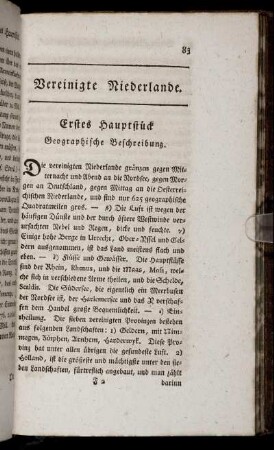 Vereinigte Niederlande. - Schweiz.