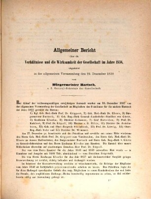 Jahresbericht der Schlesischen Gesellschaft für Vaterländische Cultur. 36. 1858
