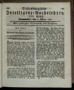 XIII. Stück. Sonnabends: den 27. Merz, 1790.