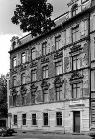 Görlitz-Altstadt, Bahnhofstraße 12. Wohnhaus (um 1880, verändert). Straßenansicht