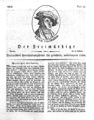 Nro. 38, Montag, den 22. Februar 1808