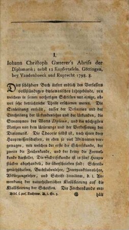 Bibliothek für positive Rechtswissenschaft und Diplomatik, Band 1, St. 3