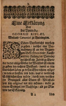 Erklärung über die sechs chymischen Pforten des berühmten Englischen Philosophi Georgii Riplaei