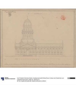 Berlin, Gendarmenmarkt. Entwurf zum Umbau des Deutschen und Französischen Doms