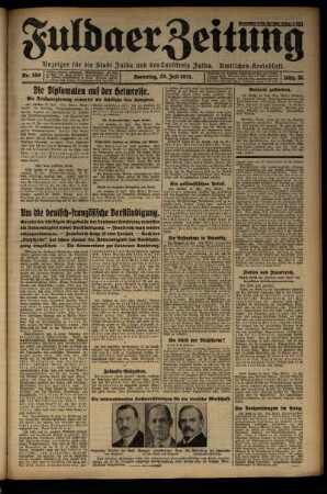Ausgabe vom Samstag, den 25. Juli 1931.