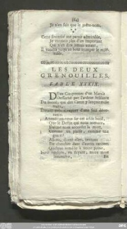 Les Deux Grenouilles. Fable XXXIX.