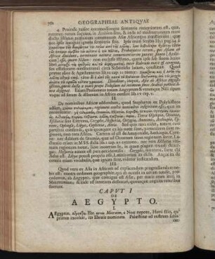 Caput I. De Aegypto