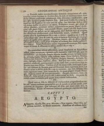 Caput I. De Aegypto