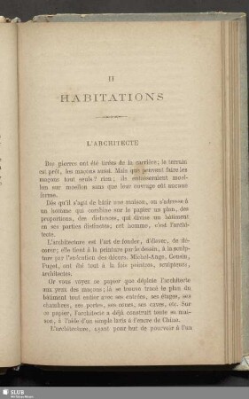 II. Habitations