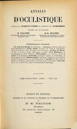 Annales d'oculistique. 112 = A. 57. 1894