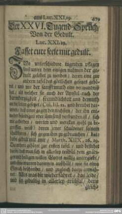 Der XXVI. Tugend-Spruch, Von der Gedult