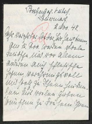 Brief von Hedwig Maria zur Lippe-Weißenfeld an Gerhart Hauptmann