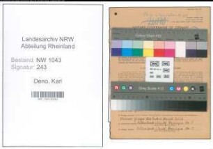 Entnazifizierung Karl Deno , geb. 25.04.1914 (Viehkaufmann)