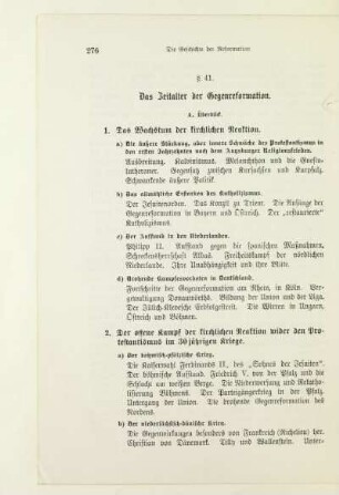 § 41. Das Zeitalter der Gegenreformation