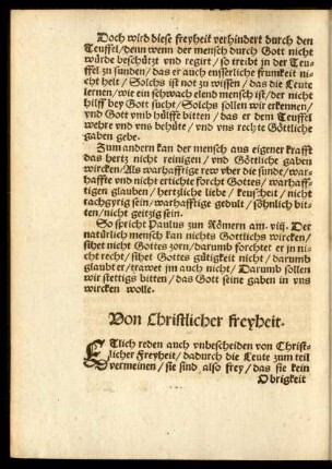 Von Christlicher freyheit.