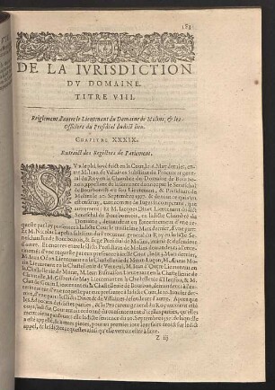 De la iurisdiction du domaine. Titre VIII.