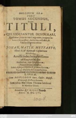 2: In quo Tituli, Qui Videbantur Desiderari, supplentur, priores vero augentur