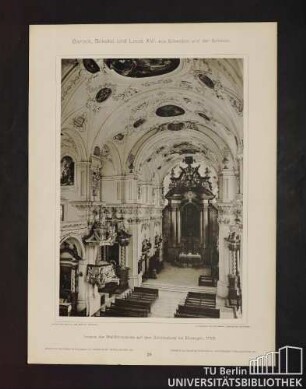 29. Inneres der Wallfahrtskirche auf dem Schönenberg bei Ellwangen, 1729.