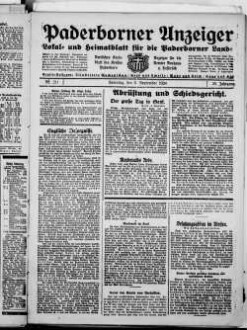 Paderborner Anzeiger : Lokal- und Heimatzeitung für das gesamte Paderborner Land : Tageszeitung für Jedermann : Publikationsorgan vieler Behörden