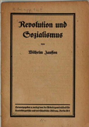 Revolution und Sozialismus