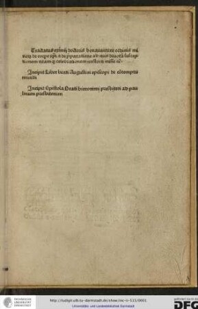 De praeparatione ad missam [Enth.:] De contemptu / St. Augustinus [u.a.]