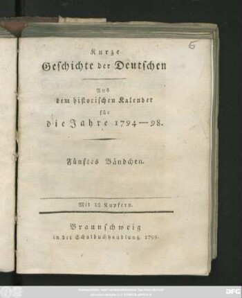 Bändchen 5: Mit 12 Kupfern