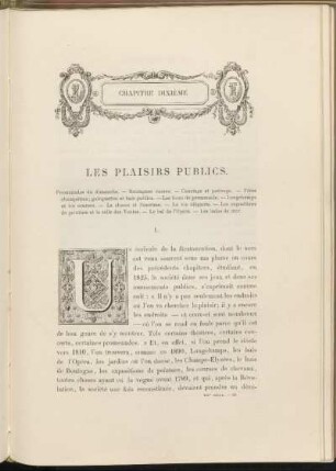 Chapitre dixième. Les plaisirs publics.