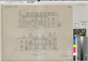 Dorsten (Dorsten) Postgebäude Ansichten 1952 1 : 100 46 x 58 Zeichnung Oberpostdirektion Münster