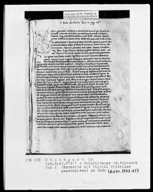 Ekkehardus Uraugiensis - Chronicon universale — Initiale S(ibillae generaliter), Folio 2recto
