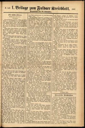 Zweite Ausgabe vom Samstag, den 27. November 1897.