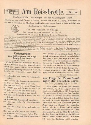 Nr. 3. März 1918.